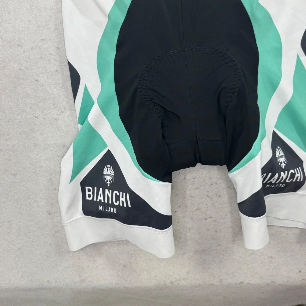 Bianchi Milano Cycling Bib Shorts Small White Padded Butt Italy Biking